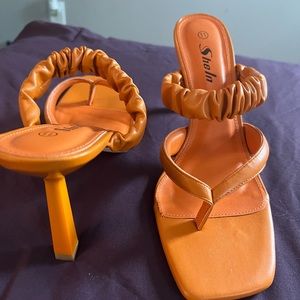 Orange heeled sandals SIZE 11